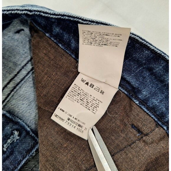 Pierre Balmain Women Blue Denim Moto Biker Jeans Zipper Detail Ankle Zip Size 34 - Picture 11 of 12